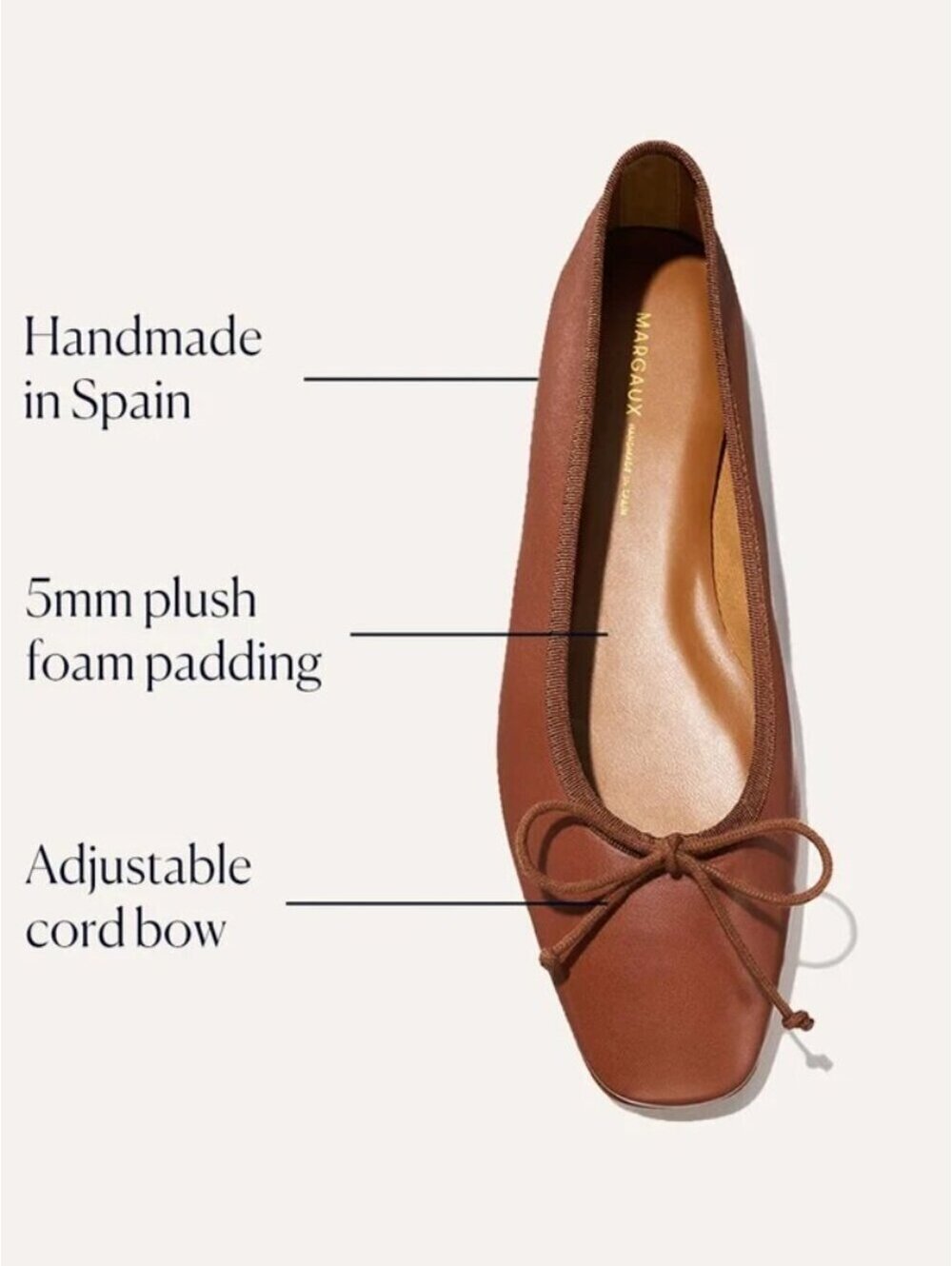 Margaux The Fonteyn in Cognac Nappa, Size 37.5 (US 7.5) - Picture 2 of 2